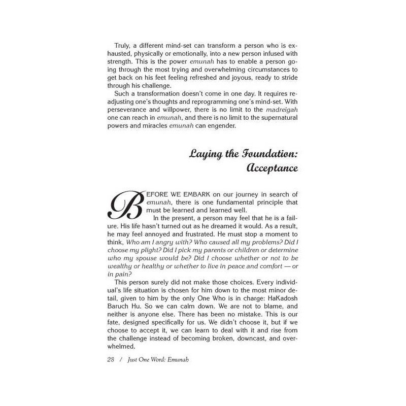 Just One Word - Emunah | Books | Judaica