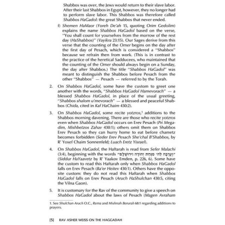 Rav Asher Weiss on the Haggadah - Hardcover | Passover | Judaica