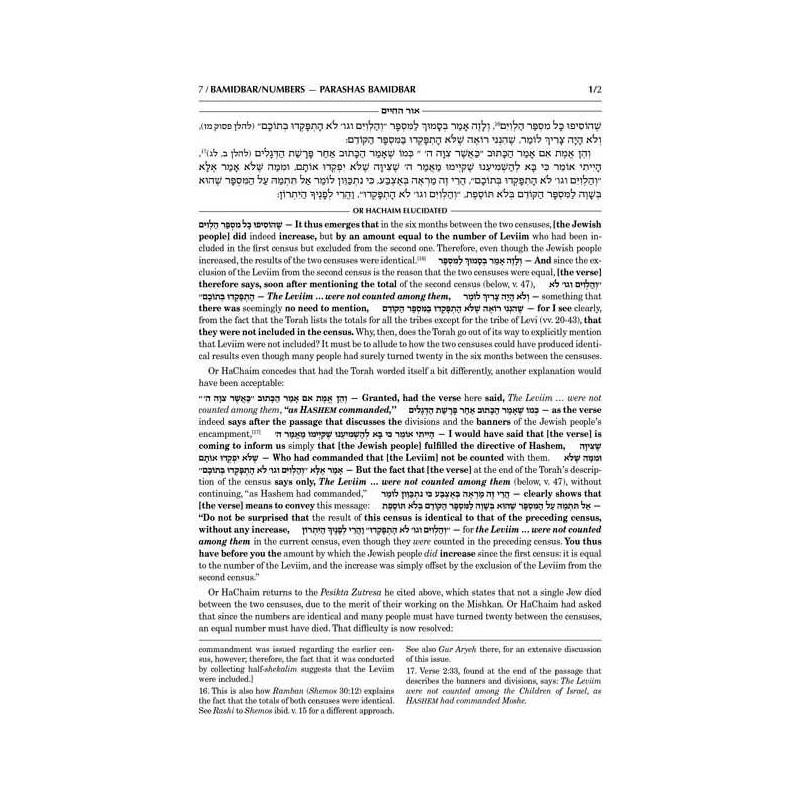 Or HaChaim Bamidbar Volume 1 - Yaakov and Ilana Me | Books | Judaica