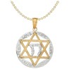 14k Yellow Gold and Rhodium Polished Star of David | Jewelry | Judaica