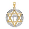14k Yellow Gold and Rhodium Polished Star of David | Jewelry | Judaica