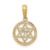 14k Yellow Gold Star of David and Chai Circle Pend | Jewelry | Judaica