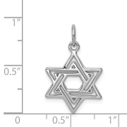 14k White Gold Diamond-Cut Star of David Pendant | Jewelry | Judaica