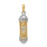 14k Two-Tone Gold Mezuzah WIth Shin Pendant | Jewelry | Judaica