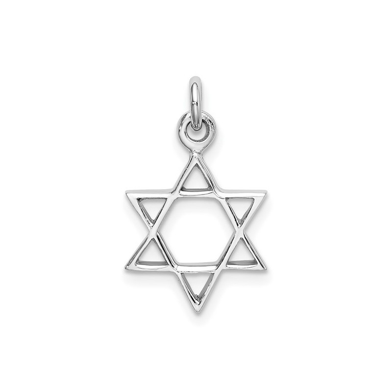 Sterling Silver Rhodium-Plated Star of David Penda | Jewelry | Judaica