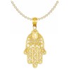 14k Yellow Gold Filigree Hamsa Pendant | Jewelry | Judaica