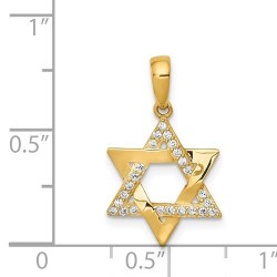 14k Yellow Gold CZ Woven Star of David Pendant | Jewelry | Judaica