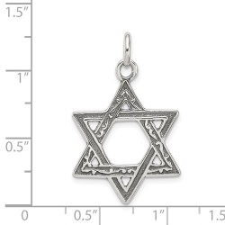 Sterling Silver Antiqued Dual-Textured Star of Dav | Jewelry | Judaica