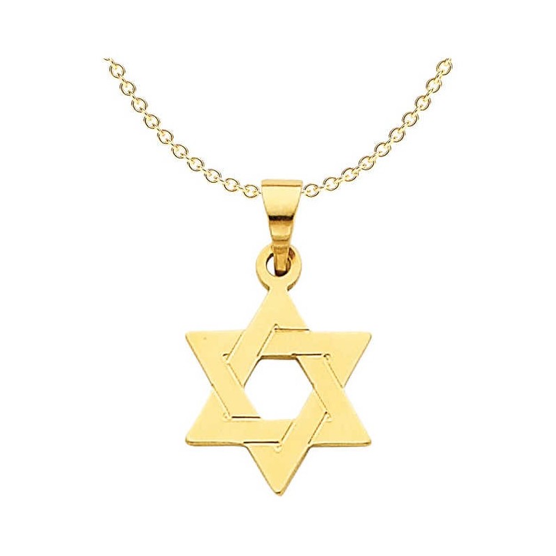 14k Yellow Gold Interlocking Star of David Pendant | Jewelry | Judaica