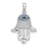 Sterling Silver Colored CZ Eye Hamsa Pendant | Jewelry | Judaica