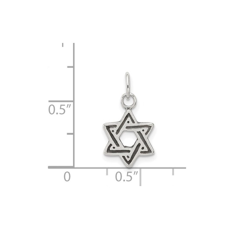Sterling Silver Antiqued Star of David Pendant | Jewelry | Judaica