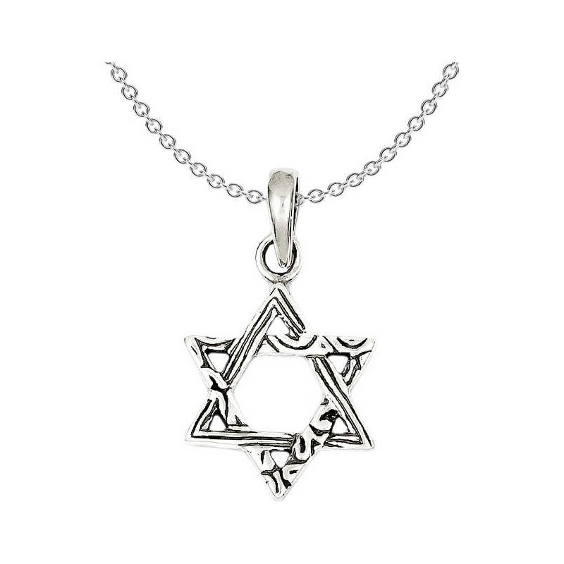 Sterling Silver Multi-textured Antiqued Star of Da | Jewelry | Judaica