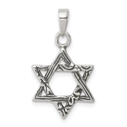 Sterling Silver Multi-textured Antiqued Star of Da | Jewelry | Judaica