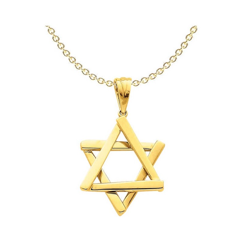 14k Yellow Gold Overlapping Star of David Pendant | Jewelry | Judaica