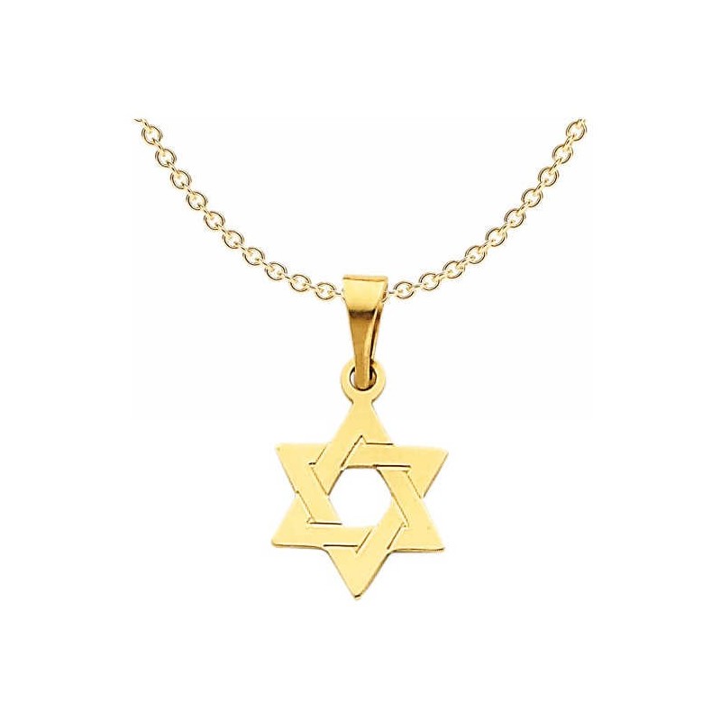 14k Yellow Gold Interlocking Star of David Pendant | Jewelry | Judaica