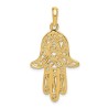 14k Yellow Gold Elongated Hamsa Pendant | Jewelry | Judaica