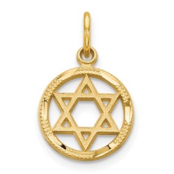 10k Yellow Gold Dual-Textured Star of David Circle | Jewelry | Judaica