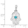 14k White Gold Star of David Turquoise Hamsa Penda | Jewelry | Judaica