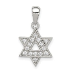 Sterling Silver CZ Overlaid Star of David Pendant | Jewelry | Judaica