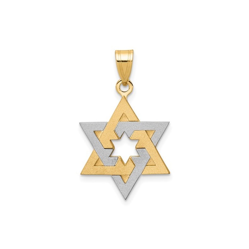 14k Two-Tone Gold Dual Star of David Pendant | Jewelry | Judaica