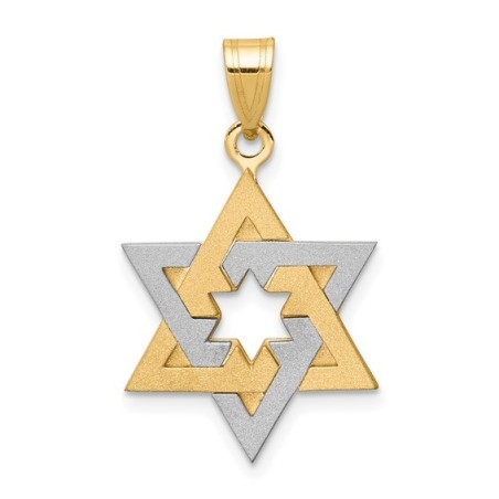 14k Two-Tone Gold Dual Star of David Pendant | Jewelry | Judaica