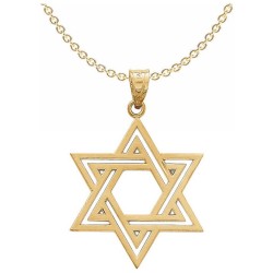 Large 14k Solid Yellow Gold Polished Star of David | Jewelry | Judaica