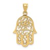 14k Yellow Gold Filigree Eye Hamsa Pendant | Jewelry | Judaica
