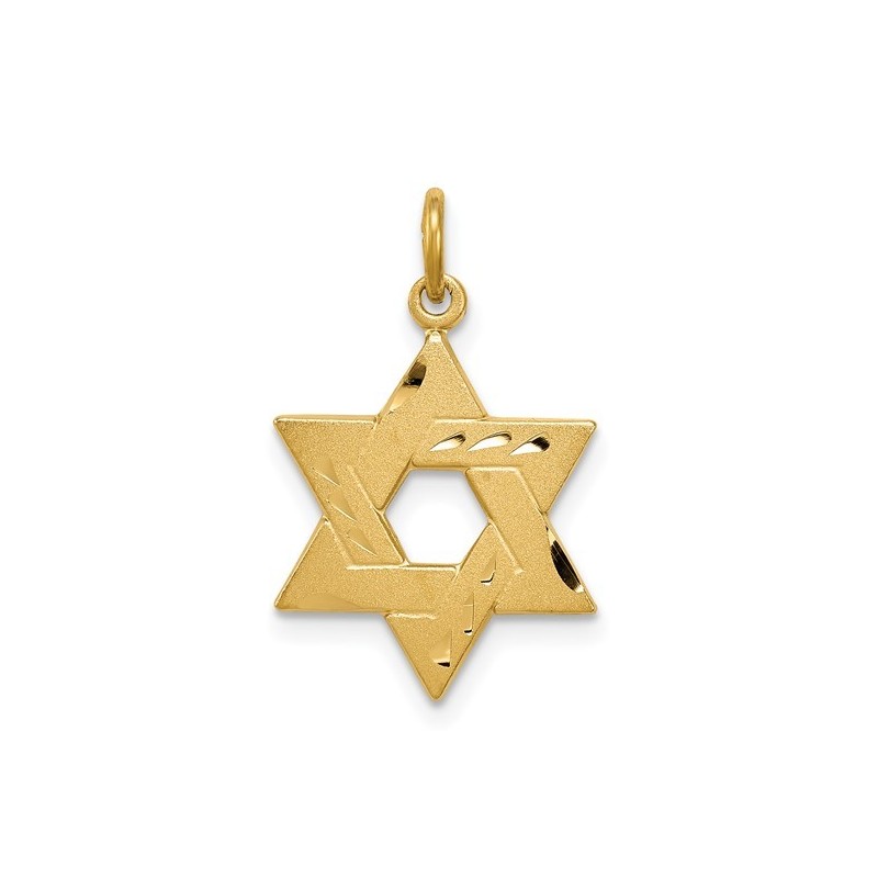Sterling Silver Gold-Tone Diamond-Cut Star of Davi | Jewelry | Judaica