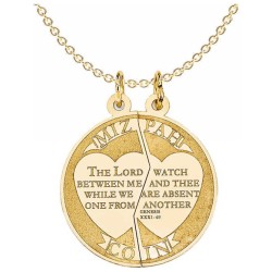 2-Piece 14K Yellow Gold Mizpah Coin Pendant | Jewelry | Judaica