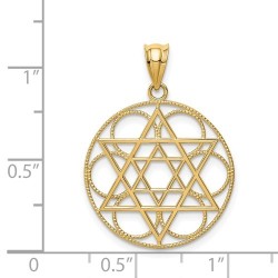 14k Yellow Gold Star of David Circle Pendant | Jewelry | Judaica