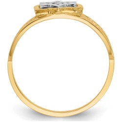 14k Two-Tone Gold Polished Star of David Ring - Si | Jewelry | Judaica