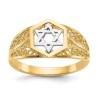 14k Two-Tone Gold Polished Star of David Ring - Si | Jewelry | Judaica