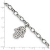 Stainless Steel Polished Hamsa 7in. Bracelet | Jewelry | Judaica