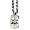 Stainless Steel Polished Dog Tag Star of David Pen | Jewelry | Judaica