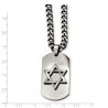 Stainless Steel Polished Dog Tag Star of David Pen | Jewelry | Judaica
