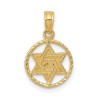 14k Yellow Gold Star of David Zion Circle Frame Pe | Jewelry | Judaica