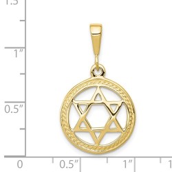 10k Polished Yellow Gold Star of David Circle Pend | Jewelry | Judaica