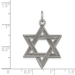 Sterling Silver Textured Antiqued Star of David Pe | Jewelry | Judaica