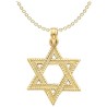 14k Yellow Gold Rope Textured Star of David Pendan | Jewelry | Judaica