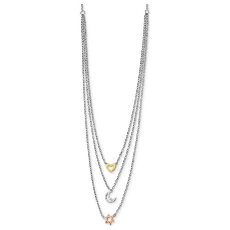 Sterling Silver Heart, Moon, and Star of David Tie | Jewelry | Judaica