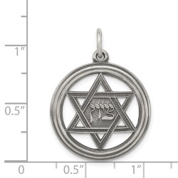 Sterling Silver Antiqued Zion Star of David Circle | Jewelry | Judaica