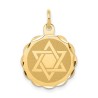 14k Yellow Gold Round Scalloped Star of David Pend | Jewelry | Judaica