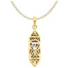14k Two-Tone Gold Openwork Mezuzah Pendant | Jewelry | Judaica