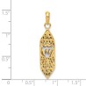 14k Two-Tone Gold Openwork Mezuzah Pendant | Jewelry | Judaica