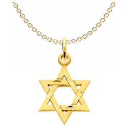 14k Satin Yellow Gold Textured Star Of David Penda | Jewelry | Judaica