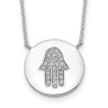 Sterling Silver Rhodium-Plated Hamsa CZ Necklace | Jewelry | Judaica