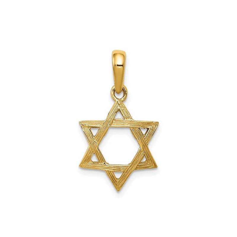 14k Yellow Gold Embossed Star of David Pendant | Jewelry | Judaica