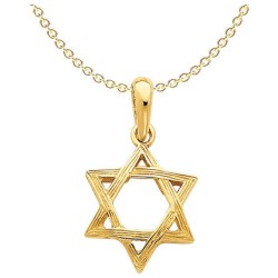 14k Yellow Gold Embossed Star of David Pendant | Jewelry | Judaica
