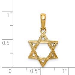 14k Yellow Gold Embossed Star of David Pendant | Jewelry | Judaica