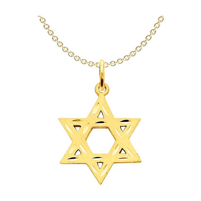 14k Yellow Gold Diamond-Cut Star of David Pendant | Jewelry | Judaica